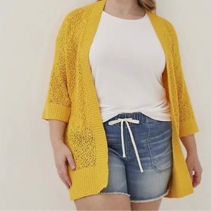 Torrid Yellow Knit Cardigan